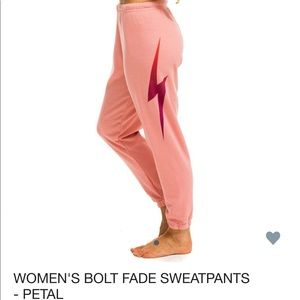 Pink Aviator Nation Lightening Bolt Sweatpants